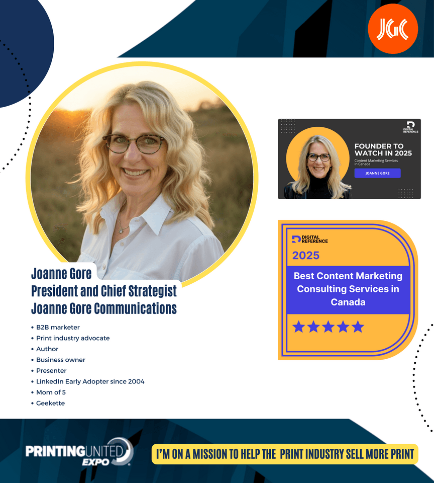 Joanne Gore Communications Leader Recognized with Dual Awards, Set for PRINTING United Expo 2025